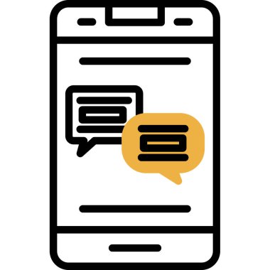 Grafik düz konuşma baloncukları simgesi, vektör illüstrasyonu