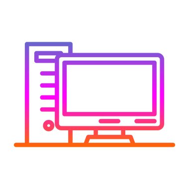 pc bilgisayar simgesinin vektör illüstrasyonu 