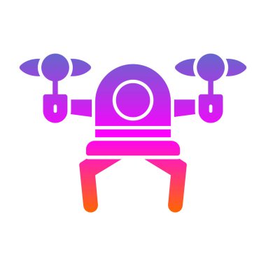 Drone simgesi, vektör illüstrasyonu basit tasarım