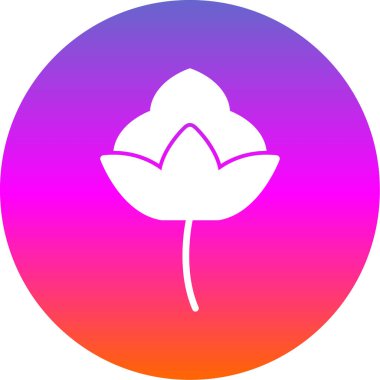 Pamuk çiçek simgesinin vektör illüstrasyonu 