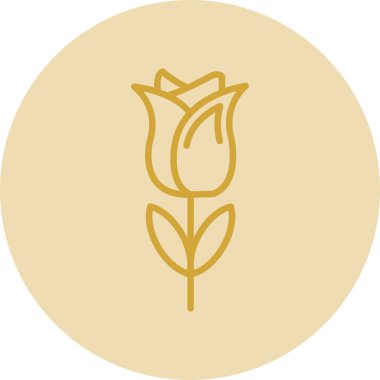 Basit düz lale çiçeği çizimi 