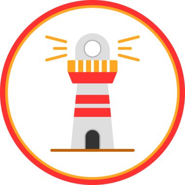 deniz feneri web simgesi, vektör illüstrasyonu 