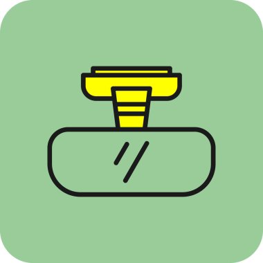 Dikiz aynası ikon vektör illüstrasyonu