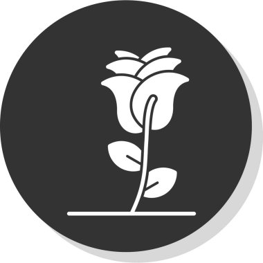 Gül çiçeği. Web simgesi basit illüstrasyon 