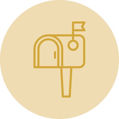 Posta kutusu düz simgesi, vektör illüstrasyonu