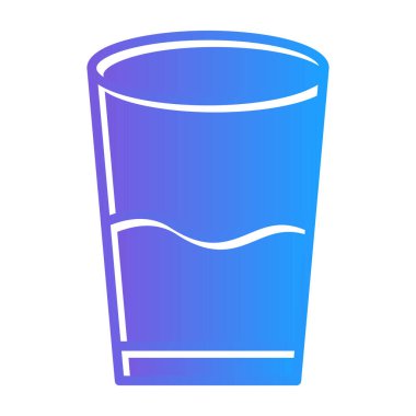 Bir bardak su, içecek ikonu, beyaz arkaplanda izole edilmiş. 