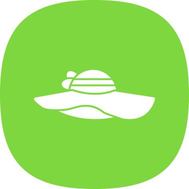 güneş şapkası simgesi, vektör illüstrasyonu