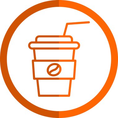 Saman içen kağıt kahve fincanı. Kafe logosu. Vektör.