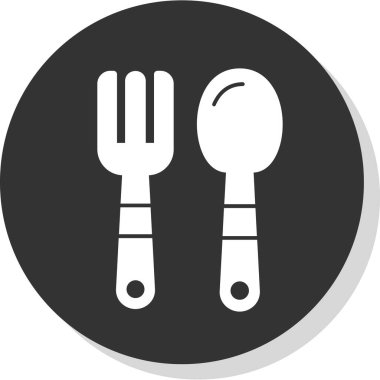 Çatal ve kaşık, bebek çatal ve kaşık vektör çizimi