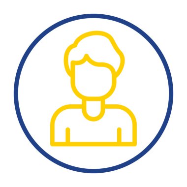 Dairesel çerçeve çizimi olan bir adam profili çizimi