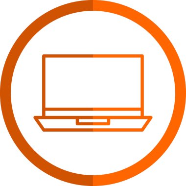 Basit dizüstü bilgisayar simgesi, vektör illüstrasyonu