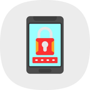 akıllı telefon güvenlik simgesi, vektör illüstrasyonu 