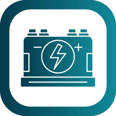 Şimşek simgesi ve vektör illüstrasyonlu elektrik bataryası