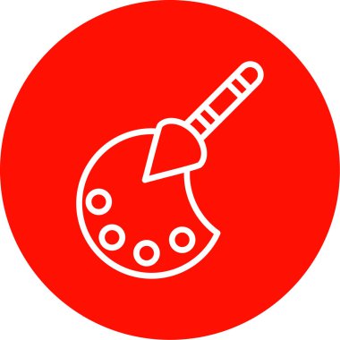 Palet boyama ve boya fırçası simgesi, vektör illüstrasyonu