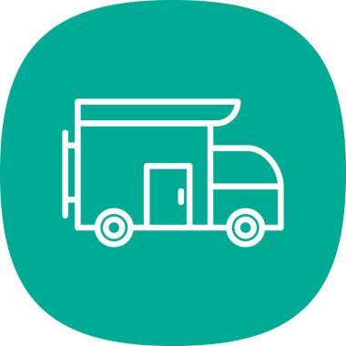 Camper van simge vektör çizim