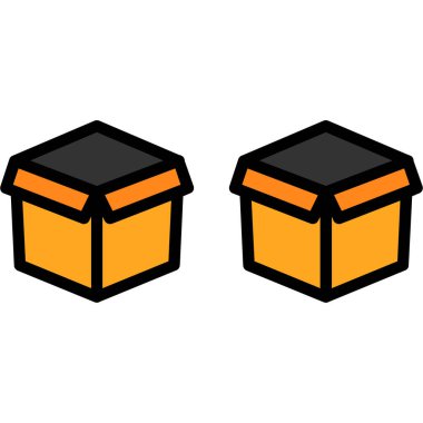 kutu vektör simgesi. beyaz arkaplan kutusunda karikatür çizimi logosu izole edildi.