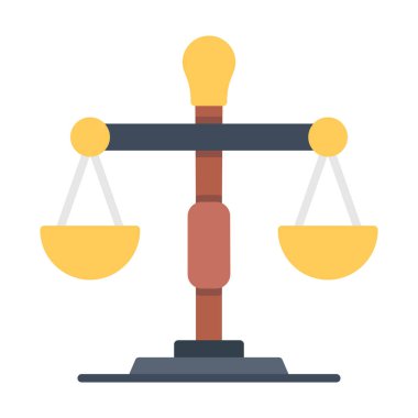 Adalet düz vektör simgesi