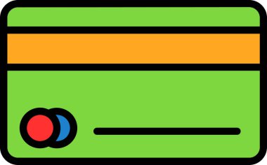 Kredi kartı ikonu. vektör illüstrasyonu 