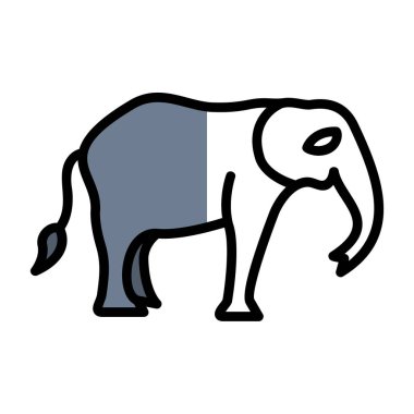 Fil simgesi, vektör illüstrasyonu basit tasarım