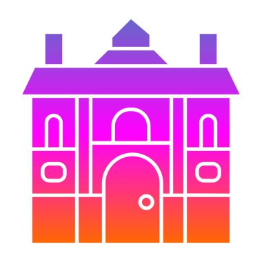 Bina. Web simgesi basit illüstrasyon