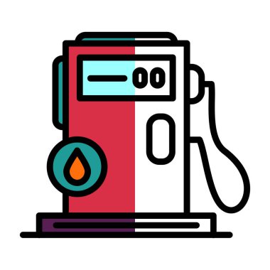 Benzin istasyonu ikonu vektör illüstrasyonu