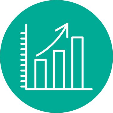 İş grafiği. Grafik düz simgesi