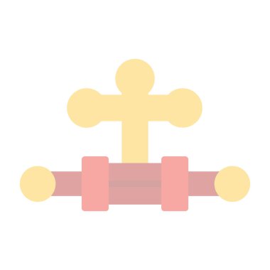 spor salonu vektörü düz renk simgesi