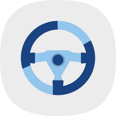 araba direksiyonunun düz simgesi, vektör resimli 