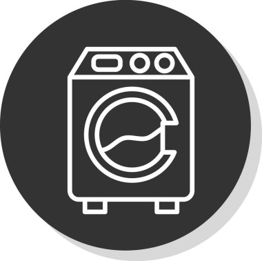 Bir çamaşır makinesinin vektör çizimi