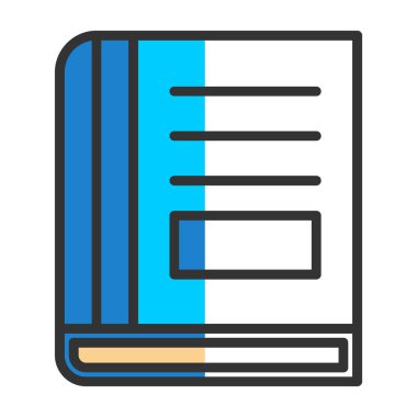 Kitap satırı simgesi, vektör çizim 