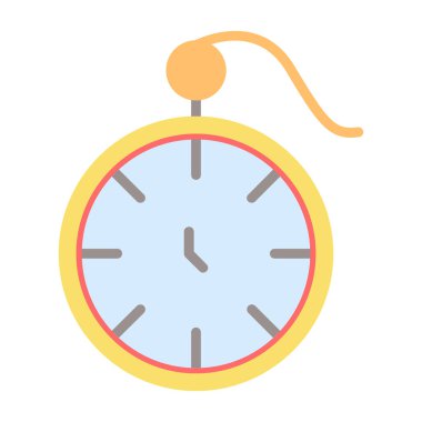 Cep saati simgesi, vektör illüstrasyonu 