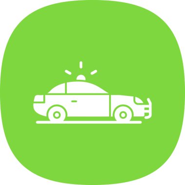 Polis arabası simgesi, vektör illüstrasyonu