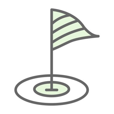 Golf bayrağı simgesinin vektör illüstrasyonu 