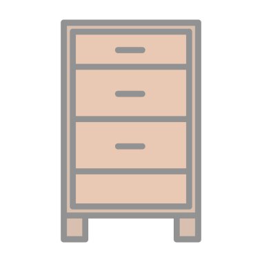 Çekmeceler, mobilya simgesi, basit illüstrasyon 