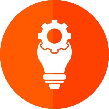 Dişli simgesi olan ampul, vektör illüstrasyon grafik tasarımı