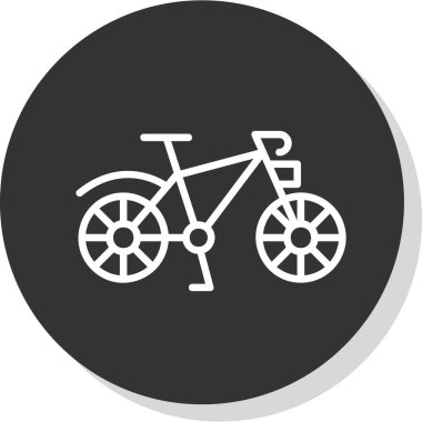 Bisiklet yassı simgesinin vektör illüstrasyonu