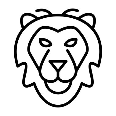 Aslan ana hatlı vektör çizimi basit tasarım