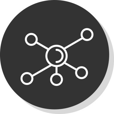 bağlantılar düz yuvarlak vektör simgesi