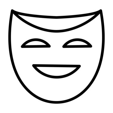 komedi komedi komedi maskesi simgesi, basit stil
