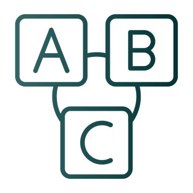 Eğitim ve okulda alfabe abc simgesi - öğrenme kategorisi