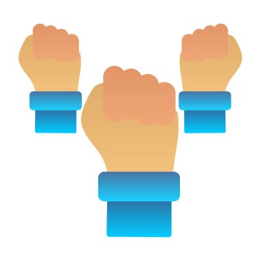 Dambıl simgesi tutan eller, basit vektör illüstrasyonu