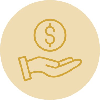 El simgesindeki paranın vektör illüstrasyonu