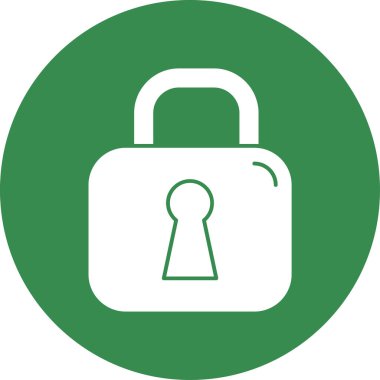 Yeşil daireli kilidin vektör simgesi