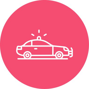 Polis arabası simgesi, vektör illüstrasyonu