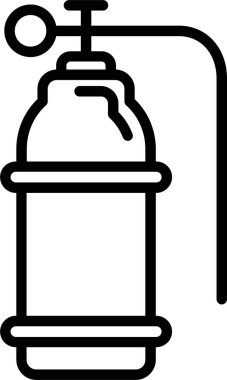 Oksijen tankı simge basit tasarım illüstrasyonunu özetledi