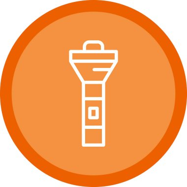Flashlight düz simgesi, vektör illüstrasyon tasarımı