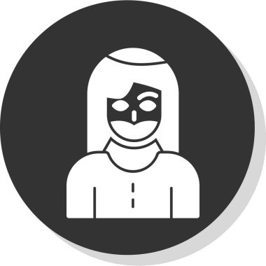 Sakallı kadın simgesi, vektör illüstrasyonu