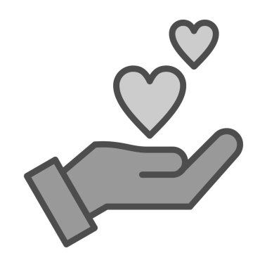 Eller ikon vektör illüstrasyonlu kalp