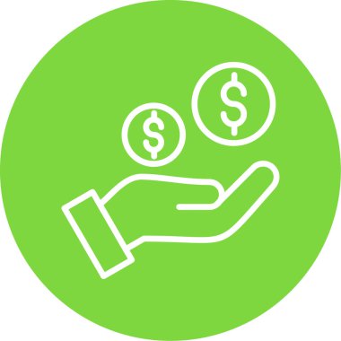 Dolar. Web simgesi basit illüstrasyon