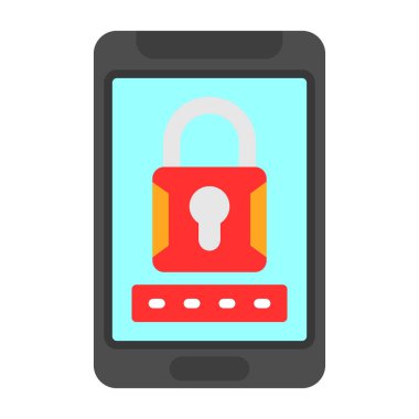 akıllı telefon güvenlik simgesi, vektör illüstrasyonu 